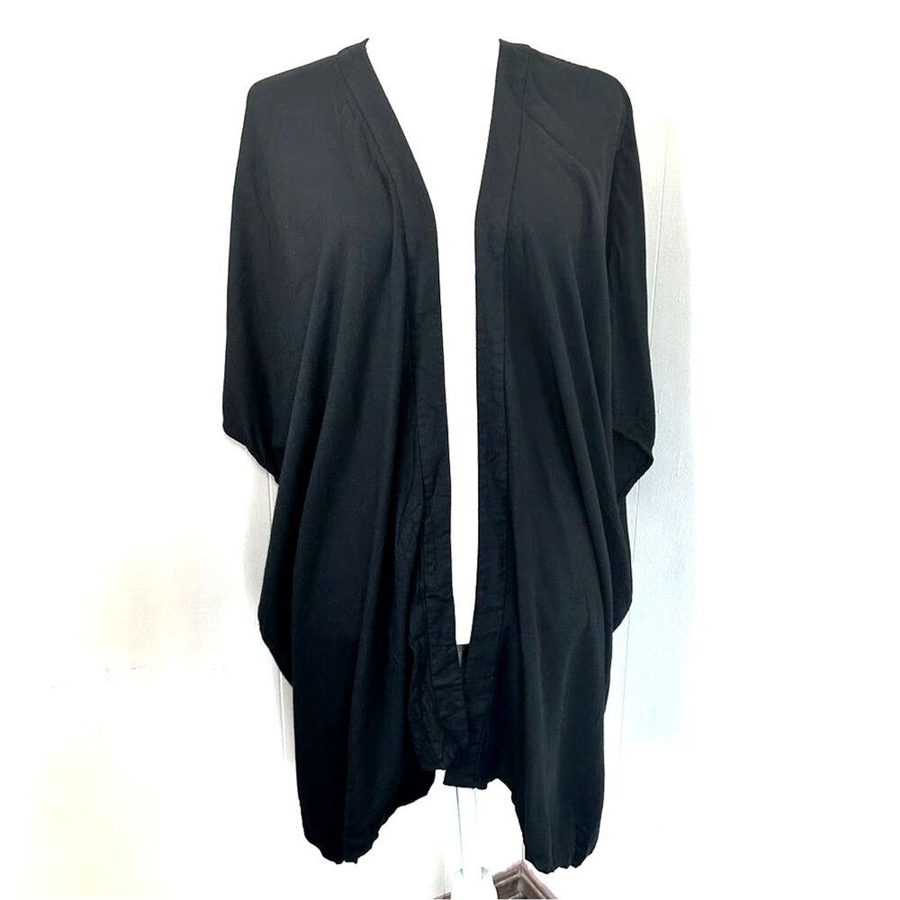 Aritzia Talula Long Cardigan Size XS Black Lounge Kimono Oversized Soft Open